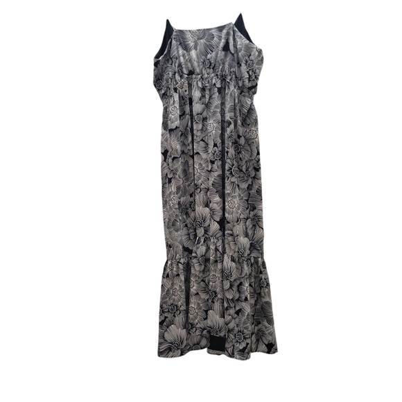 EXPRESS Satin Floral Wrap Front Tiered Maxi Dress - Picture 9 of 13